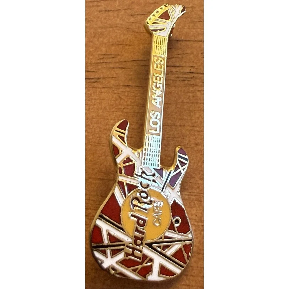 Hard Rock Cafe Los Angeles - Eddie Van Halen Red‎ Kramer Guitar Pin - HRC Back